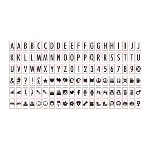 Set 120 caractere pentru cutia luminată Gingersnap Black Letters