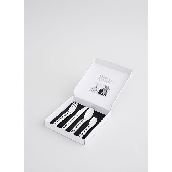 Set 4 tacâmuri pentru copii Design Letters, alb-image-1