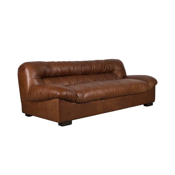 Canapea maro cu tapițerie din piele 214 cm Douglas – Dutchbone-image-2