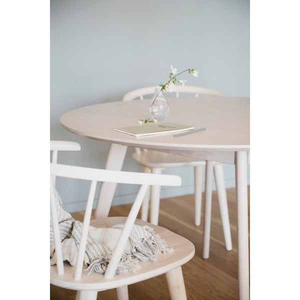 Masă de dining rotundă cu blat cu aspect de lemn de stejar 115x115 cm Yumi - Rowico-image-1