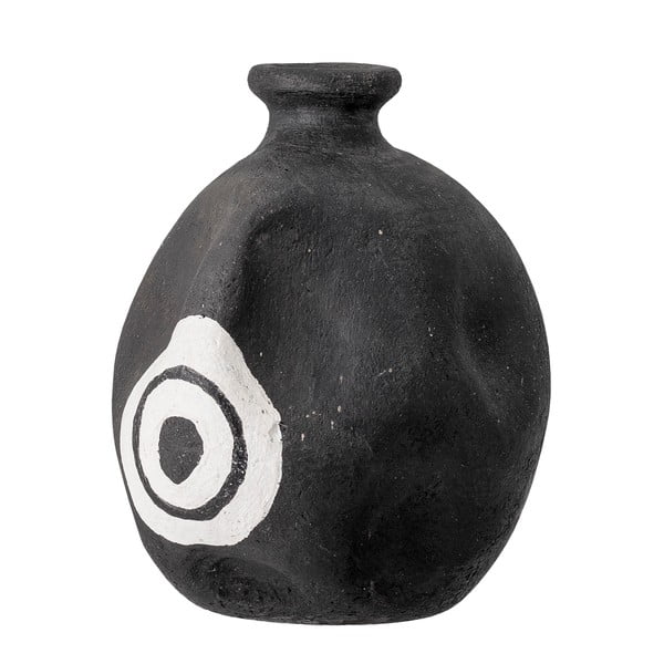 Vază decorativă din teracotă Bloomingville Mika, înălțime 14 cm, negru-image-3
