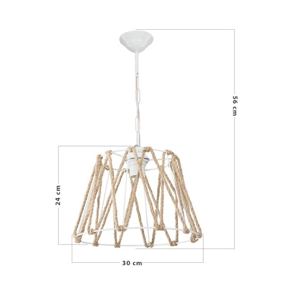 Plafonieră albă/în culoare naturală 55x30 cm – Squid Lighting-image-3