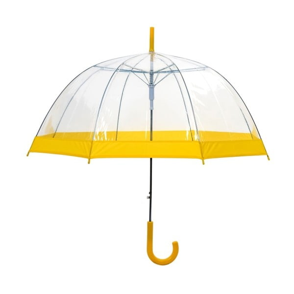 Umbrelă transparentă y Ambiance Birdcage Border, ⌀ 85 cm, detalii galbene