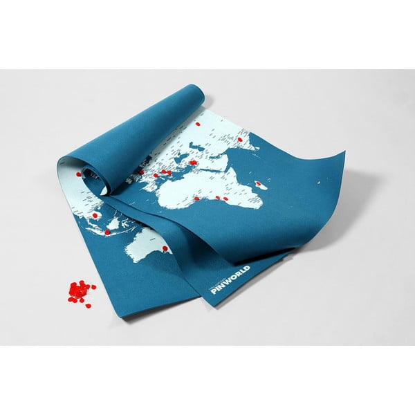 Hartă a lumii de perete Palomar Pin World XL, 198 x 124 cm, albastru-image-2