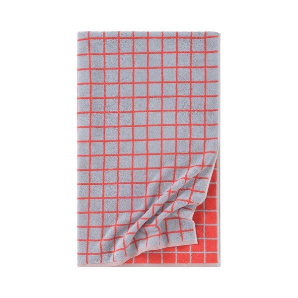 Prosop roșu/albastru deschis din bumbac 90x150 cm Grid – Jotex