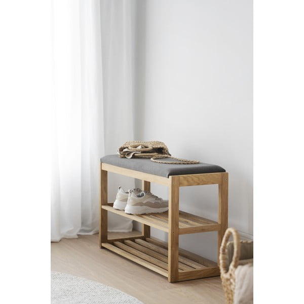 Pantofar în culoare naturală cu bancă din lemn de stejar Confetti – Rowico-image-4