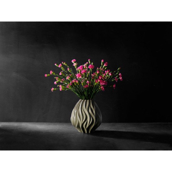 Vază din porțelan Morsø Flame, înălțime 23 cm, gri-image-1