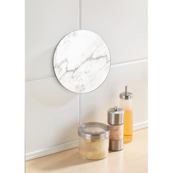 Suport din sticlă pentru vase fierbinți Wenko Marble, ø 20 cm, alb-image-1