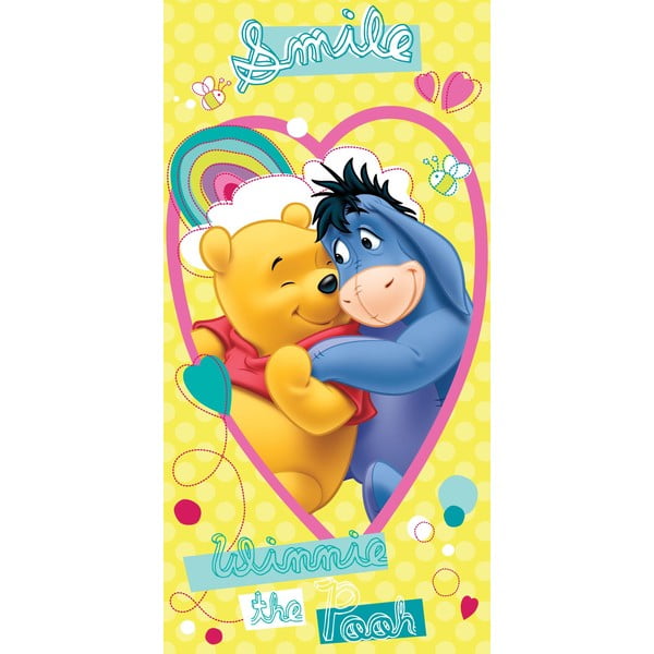 Prosop  pentru copii galben din bumbac 70x140 cm Winnie the Pooh "Smile" – Jerry Fabrics