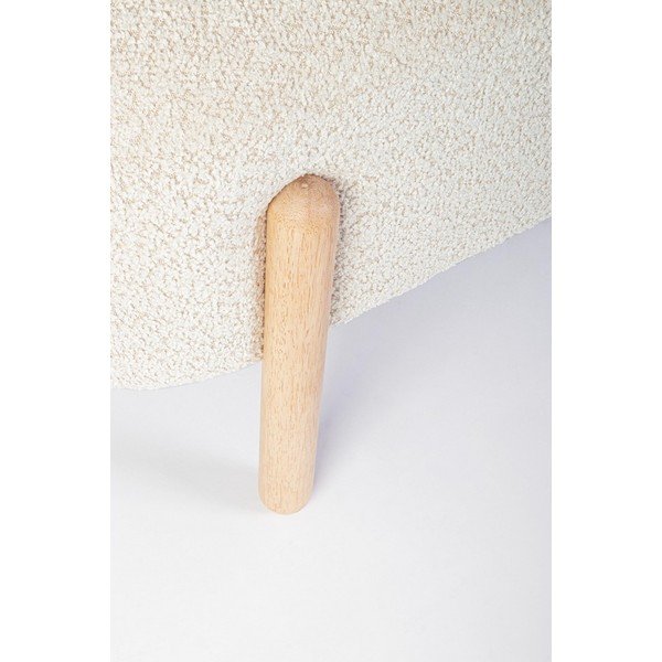 Bancă crem capitonată cu tapițerie din țesătură bouclé Dayla – Bizzotto-image-1