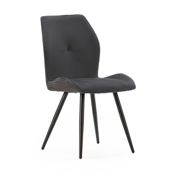 Scaune de dining negre 2 buc. din catifea reiată Adaya – Marckeric