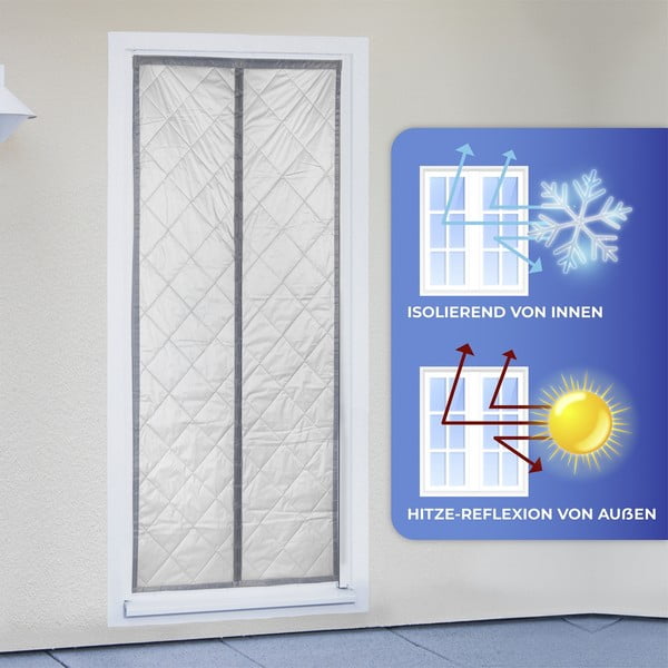 Draperie gri/argintie termoizolantă 80x200 cm cu prindere la ușă – Maximex-image-4