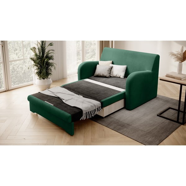 Canapea verde extensibilă cu tapițerie din catifea 130 cm Ario – ELTAP-image-2