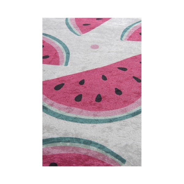 Set 2 covoare baie Tropica Watermelon, alb - roz-image-2