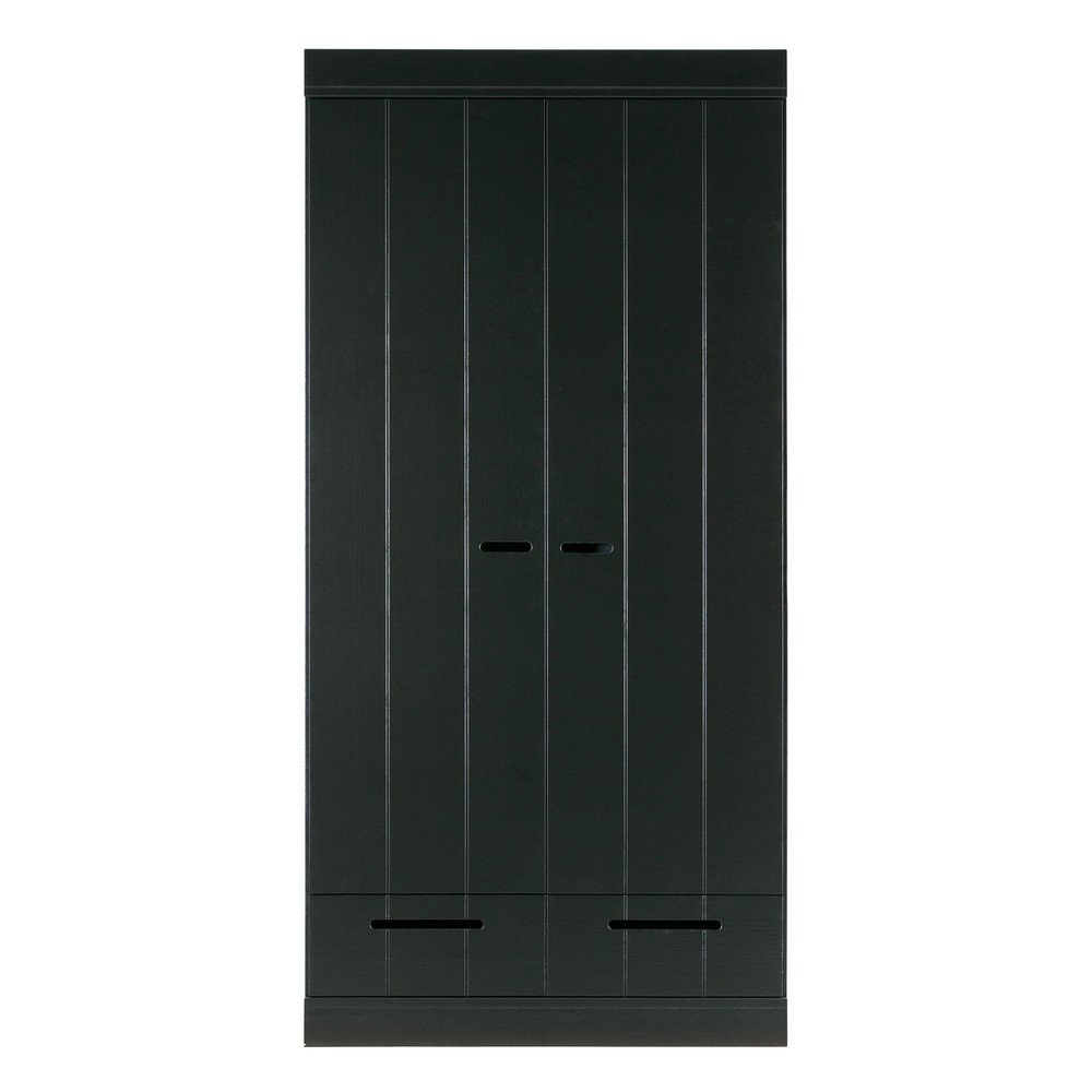 Șifonier din lemn de pin negru 94x195 cm Connect - WOOOD