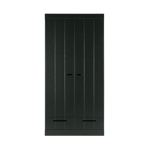 Șifonier din lemn de pin negru 94x195 cm Connect - WOOOD