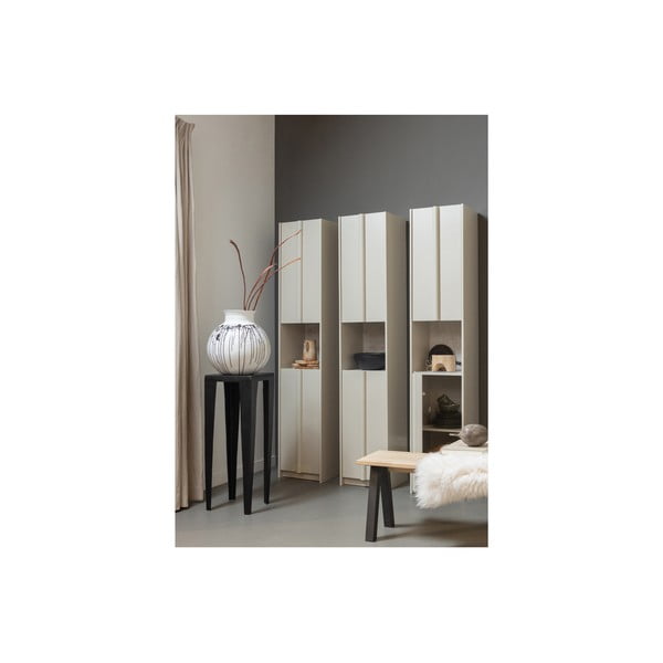 Dulap modular crem din lemn masiv de pin 40x210 cm Basu – WOOOD-image-1