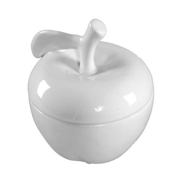 Recipient din ceramică Mauro Ferretti Apple, 10 x 11,5 cm, alb