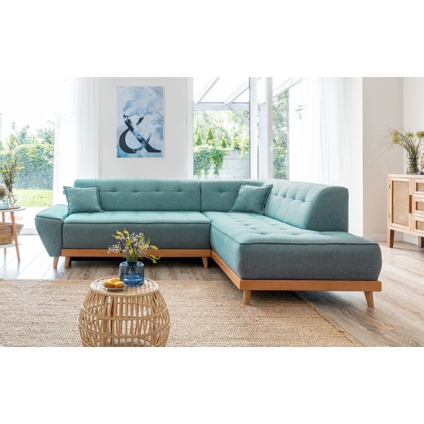 Colțar turcoaz extensibil (cu colț pe partea dreaptă) Dazzling Daisy – Miuform-image-1