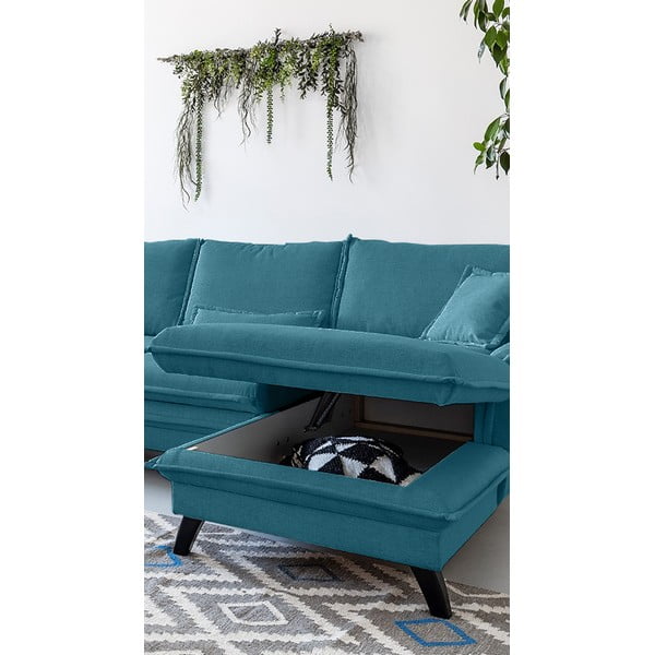 Colțar extensibil cu șezlong pe partea dreaptă Miuform Charming Charlie, turcoaz-image-4