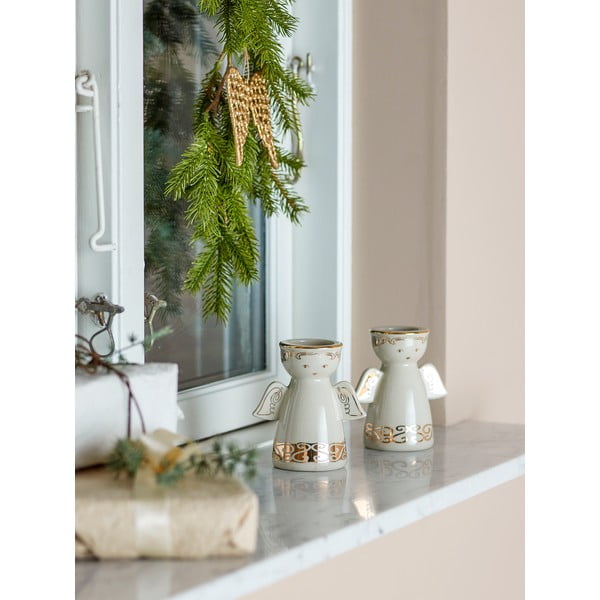 Sfeșnice pentru lumânări pastilă 2 buc. din gresie Faella – Bloomingville-image-3