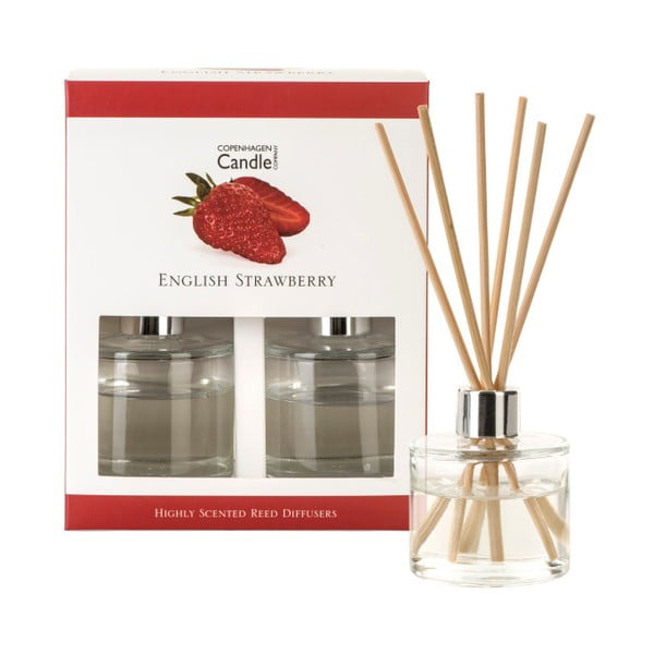 Set 2 difuzoare parfum Copenhagen Candles English Strawberry, 40 ml