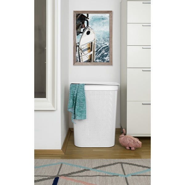 Coș de rufe alb din plastic 50 l Brisen - Rotho-image-1