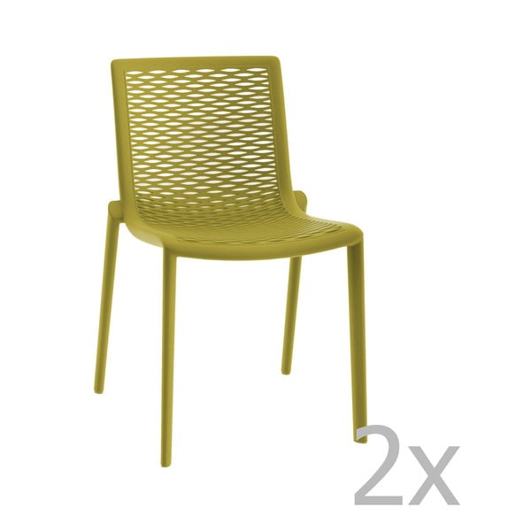 Set 2 scaune de grădină Resol Net-Kat, verde