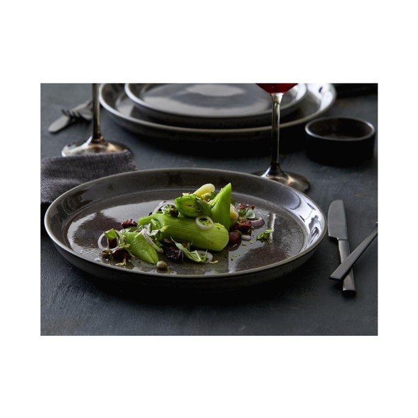 Farfurie neagră pentru desert  din gresie ø 21 cm Gastro Grey/Grey – Bitz-image-2