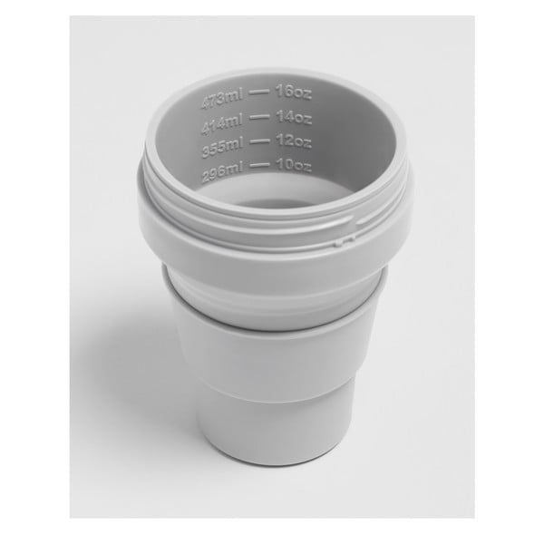 Cană de călătorie pliabilă Stojo Biggie Cashmere, 470 ml, gri-image-4