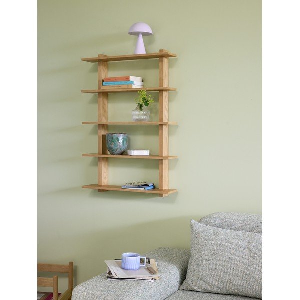 Raft în culoare naturală etajat cu aspect de lemn de stejar 60 cm Simple – Hübsch-image-1