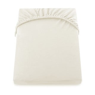 Cearșaf de pat cu elastic DecoKing Nephrite, 220–220 cm, crem