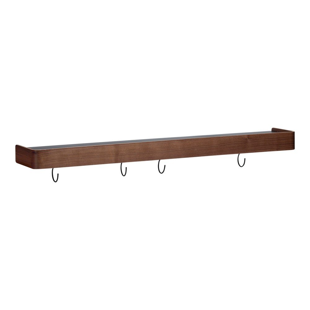 Cuier de perete în culoare naturală închisă cu raft cu aspect de lemn de nuc Protopia – DAN-FORM Denmark