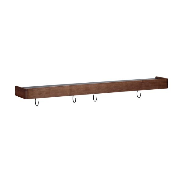 Cuier de perete în culoare naturală închisă cu raft cu aspect de lemn de nuc Protopia – DAN-FORM Denmark-image-1