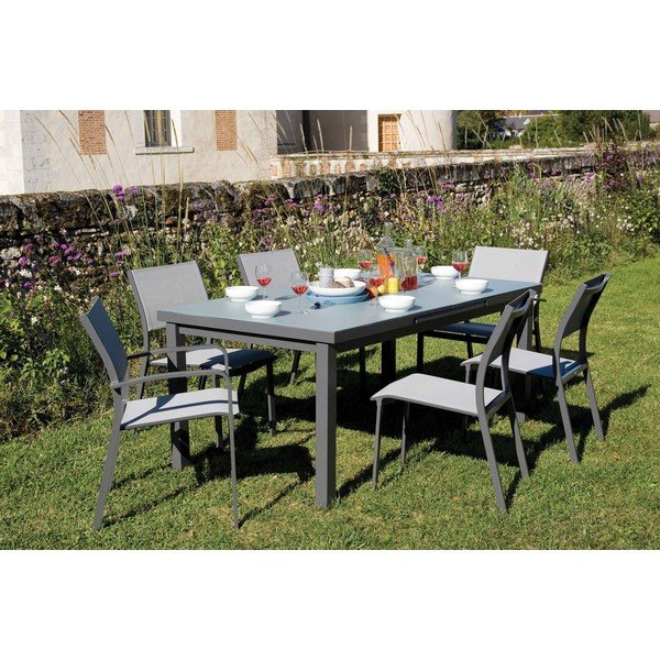 Scaune de grădină gri 4 buc. din metal Mistral – Ezeis-image-1