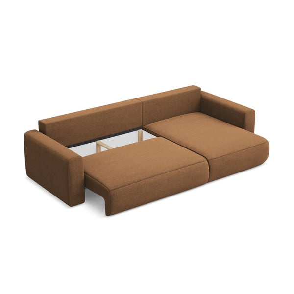 Colțar teracotă extensibil/cu spațiu de depozitare (cu colț pe partea dreaptă/cu șezlong) Kapua – Makamii-image-3