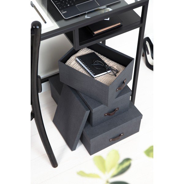 Set 3 cutii de depozitare Bigso Box of Sweden Inge, negru-image-2