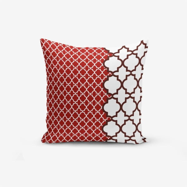Față de pernă cu amestec din bumbac Minimalist Cushion Covers Geometric Rojo, 45 x 45 cm