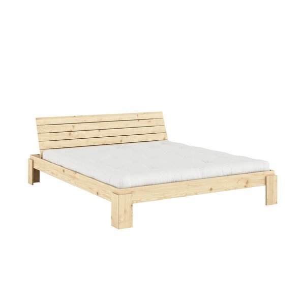 Pat matrimonial în culoare naturală din lemn de pin cu somieră 180x200 cm Layers – Karup Design-image-3
