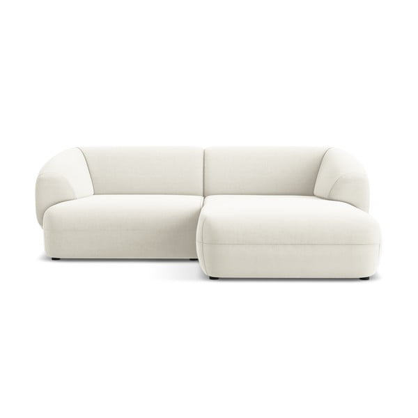 Colțar alb cu tapițerie din catifea (cu colț pe partea dreaptă) Moana – Makamii