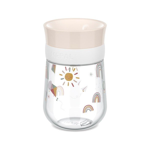 Cană pentru copii bej din plastic 300 ml Sunshine & Rainbow – Mepal