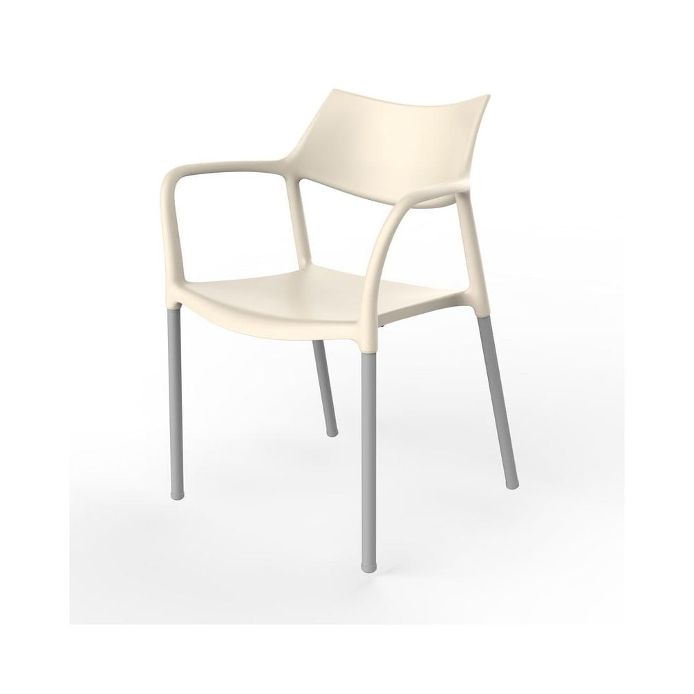 Set 2 scaune de grădină Resol Splash, alb fildeș