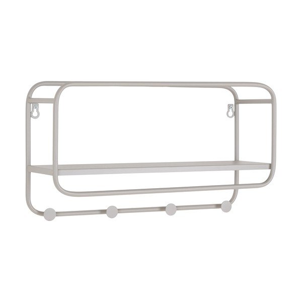 Cuier de perete gri deschis cu raft din metal Feira – House Nordic-image-2