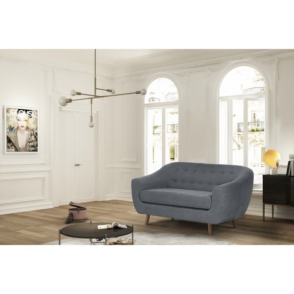 Canapea pentru 2 persoane Jalouse Maison Vicky, gri-image-1