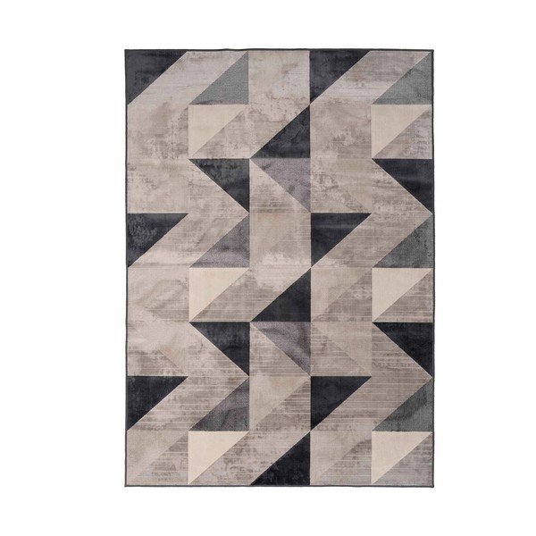 Covor gri/bej din amestec de bumbac 140x200 cm Graphic – douceur d'intérieur