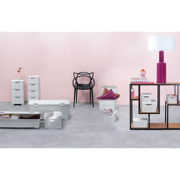 Dulap de baie crem scund din plastic 33x60 cm Style – Curver-image-1