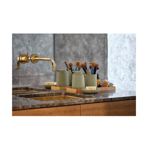 Suport din gresie pentru periuțe de dinți Zone Nova One, verde-image-1