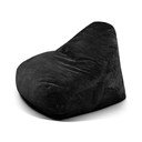 Fotoliu bean bag negru cu tapițerie din catifea reiată Snug 100 – SLOWDOWN