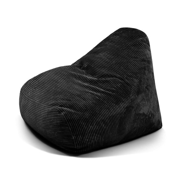 Fotoliu bean bag negru cu tapițerie din catifea reiată Snug 100 – SLOWDOWN