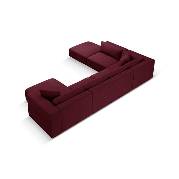 Colțar burgundy (cu colț pe partea stângă /în formă de "U") Esther – Milo Casa-image-3